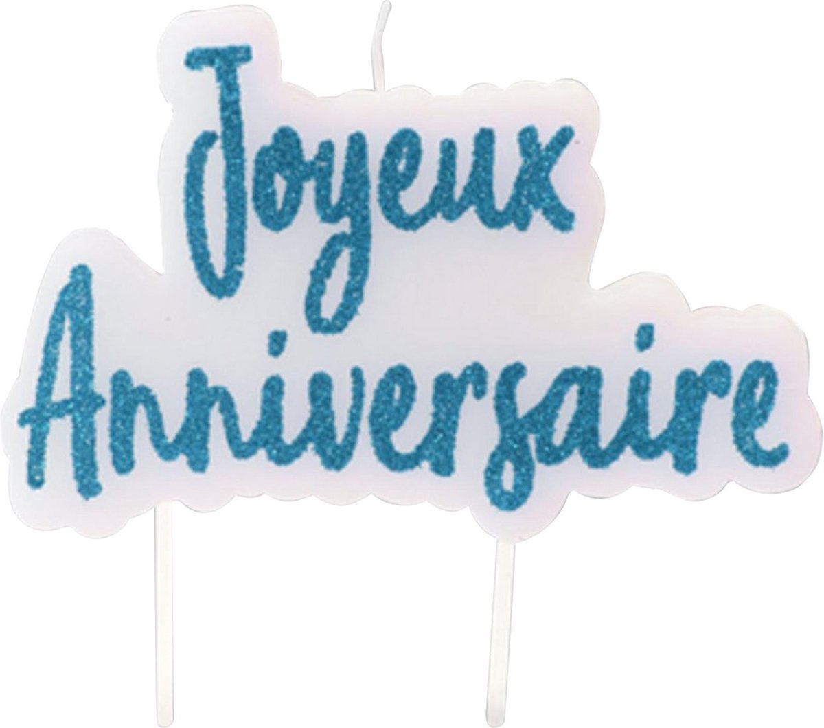 HOBI - Turquoise glitter Joyeux Anniversaire kaars - Decoratie > Kaarsjes